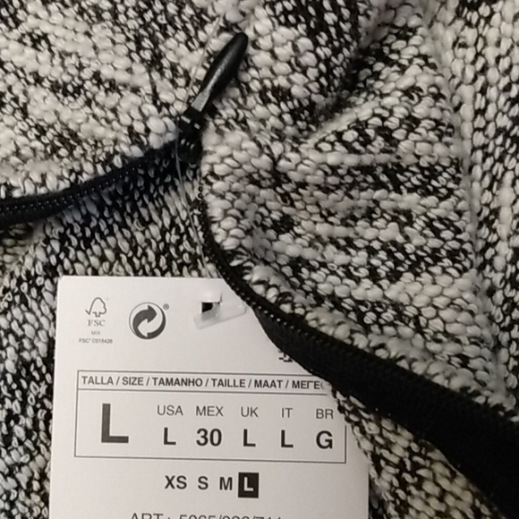 ZARA SKIRT TWEED BLACK WHITE ASYMMETRICAL TIERED Ruffled Size Large NEW! - Picture 5 of 6